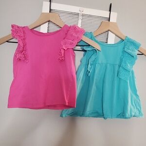 ZARA Girls Lot 2 Shirts Size 2-3yrs Lace Ruffle Top